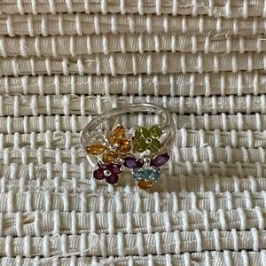 Nicole Miller Multi Gemstone Butterfly Ring Size 9